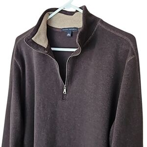 Banana Republic mens 1/4 zip brown pullover, size large